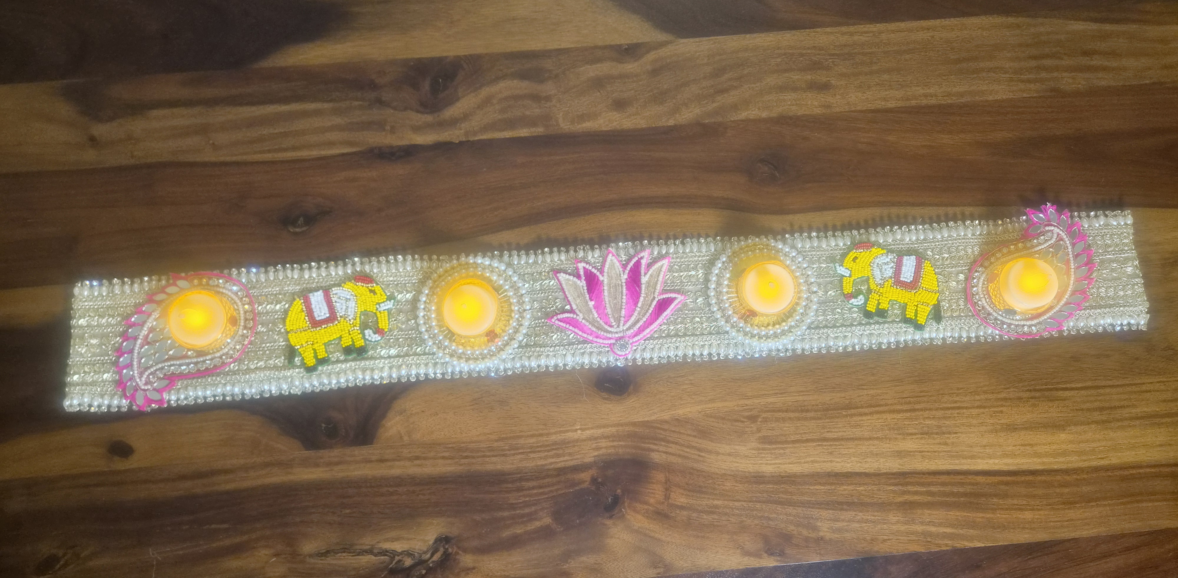 Golden Elephant Tealight Runner